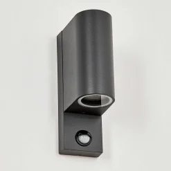 Applique Murale D'Exterieur Kingstown Anthracite, Transparent, 2 Lumieres, Detecteur De Mouvement