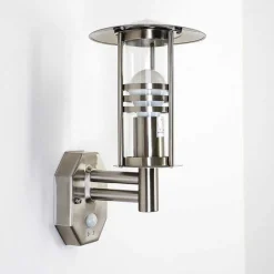 Applique Murale Forli Acier Inoxydable, 1 Lumiere, Detecteur De Mouvement