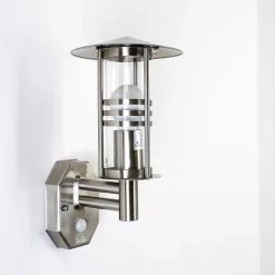 Applique Murale Forli Acier Inoxydable, 1 Lumiere, Detecteur De Mouvement