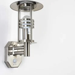 Applique Murale Forli Acier Inoxydable, 1 Lumiere, Detecteur De Mouvement