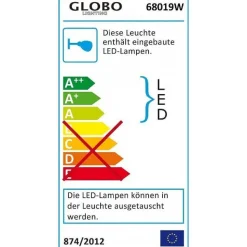 Applique Murale Globo Avari Nickel Mat, 1 Lumiere