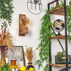 Applique Murale Heimola Brun, Couleur Bois, 1 Lumiere