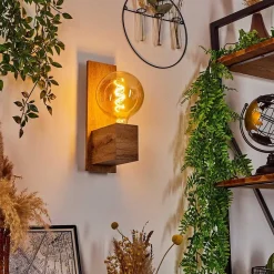 Applique Murale Heimola Brun, Couleur Bois, 1 Lumiere