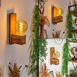 Applique Murale Heimola Brun, Couleur Bois, 1 Lumiere