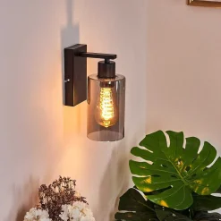 Applique Murale Hunouri Noir, 1 Lumiere