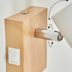 Applique Murale Javel Chrome, Couleur Bois, Ecru, 1 Lumiere