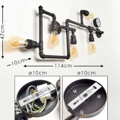 Applique Murale Kolyma Noir Dore, 5 Lumieres