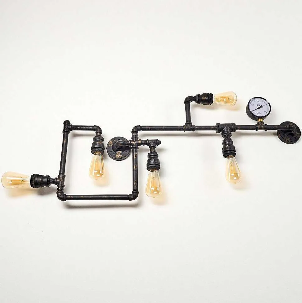 Applique Murale Kolyma Noir Dore, 5 Lumieres