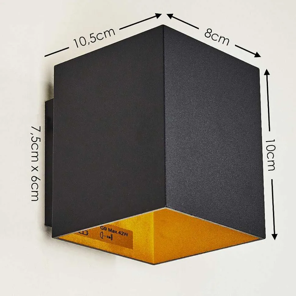 Applique Murale Laforsen Or, Noir, 1 Lumiere