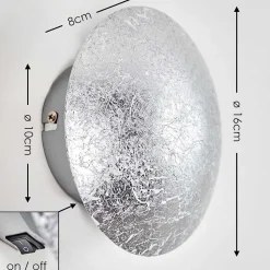 Applique Murale Mezia Argente, 1 Lumiere