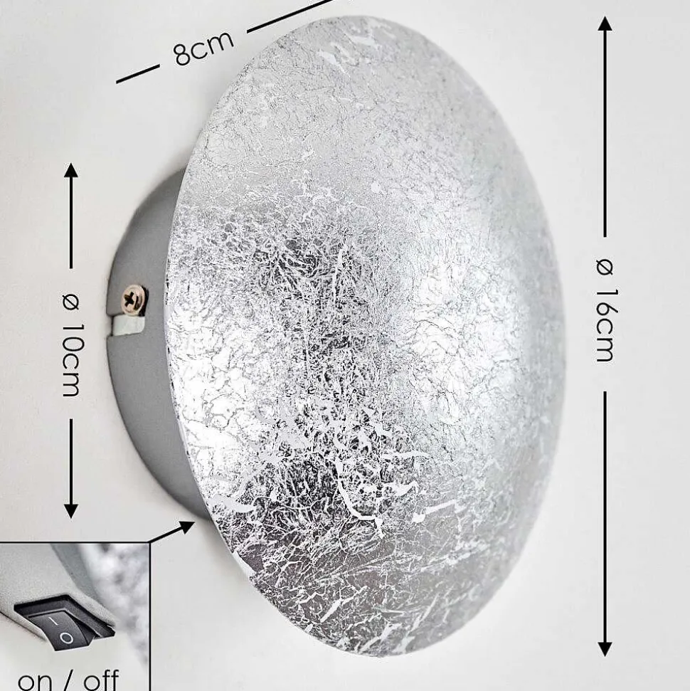 Applique Murale Mezia Argente, 1 Lumiere