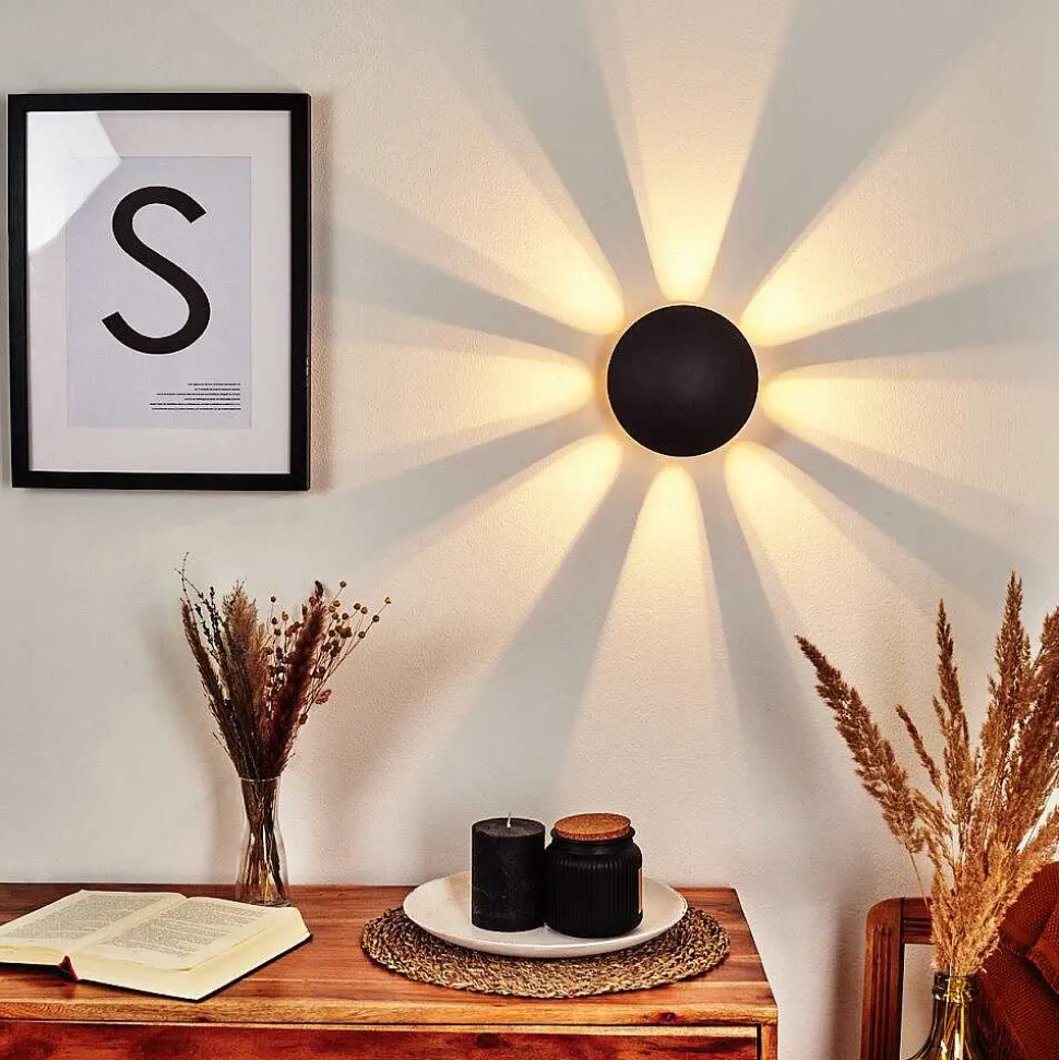 Applique Murale Mezia Led Noir, 1 Lumiere