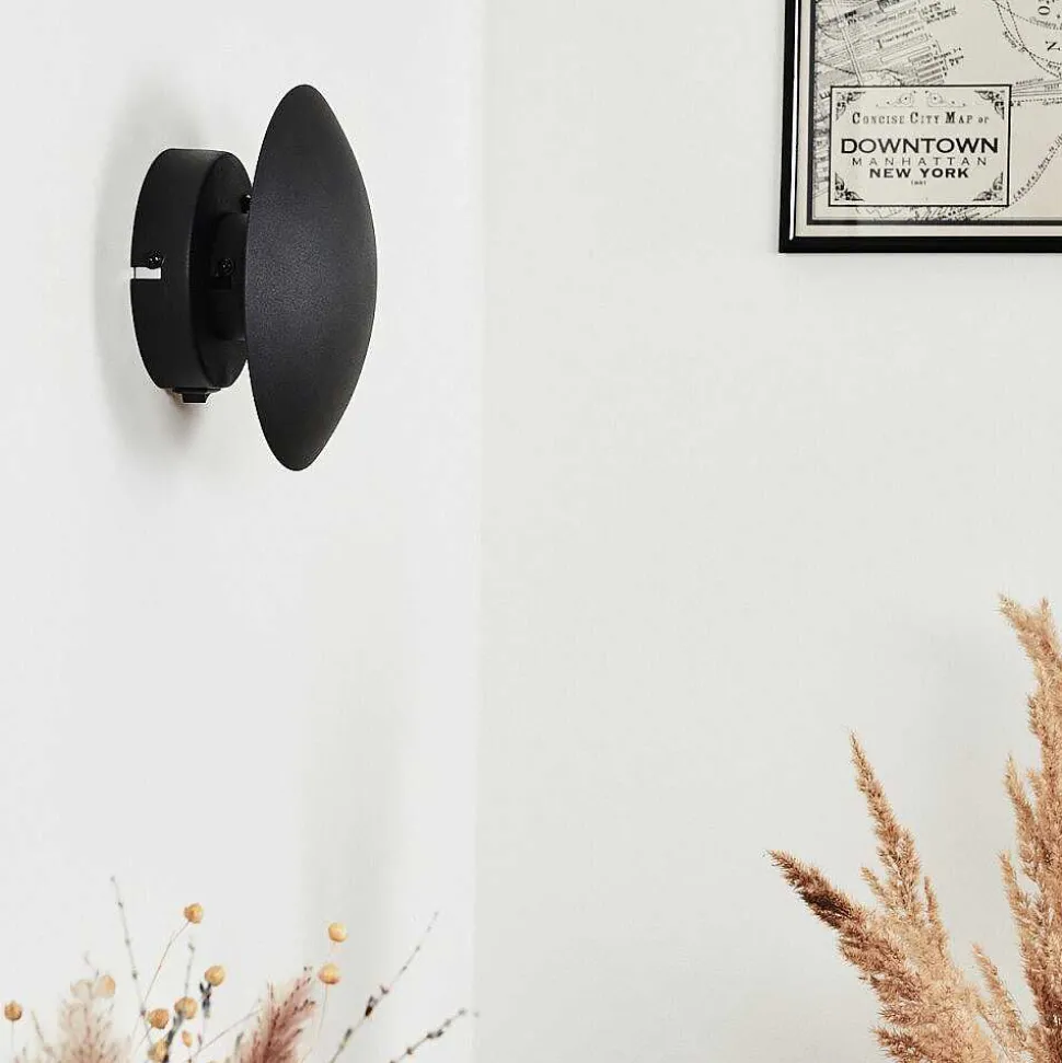 Applique Murale Mezia Led Noir, 1 Lumiere