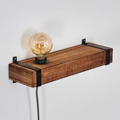 Applique Murale Montgomery Bois Fonce, Noir, 1 Lumiere