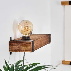 Applique Murale Montgomery Bois Fonce, Noir, 1 Lumiere