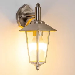 Applique Murale Moskau Down Acier Inoxydable, Transparent, 1 Lumiere