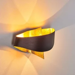 Applique Murale Padua Brun Dore, 2 Lumieres