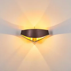 Applique Murale Padua Brun Dore, 2 Lumieres