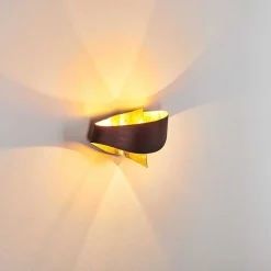 Applique Murale Padua Brun Dore, 2 Lumieres