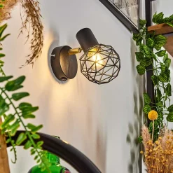 Applique Murale Palmira Or, Noir, 1 Lumiere