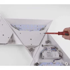 Applique Murale Paul Neuhaus Neuhaus Q-Tetra Master Led Nickel Mat, 1 Lumiere, Telecommandes, Changeur De Couleurs