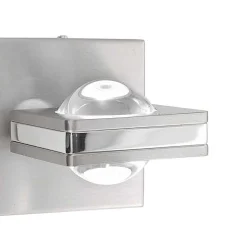 Applique Murale Paul Neuhaus Q-Fisheye Led Acier Inoxydable, 2 Lumieres, Telecommandes, Changeur De Couleurs