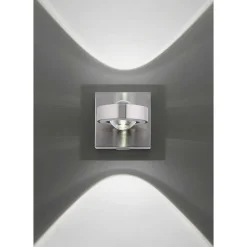 Applique Murale Paul Neuhaus Q-Mia Led Argente, 2 Lumieres, Telecommandes, Changeur De Couleurs