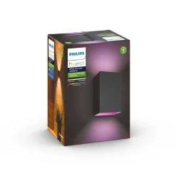 Applique Murale Philips Hue White & Color Ambiance Resonate Led Noir, 2 Lumieres