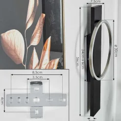 Applique Murale Pompu Led Noir, 1 Lumiere