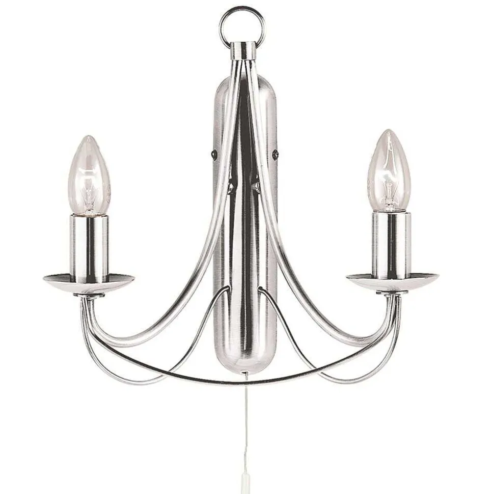 Applique Murale Searchlight Maypole Argente, 2 Lumieres