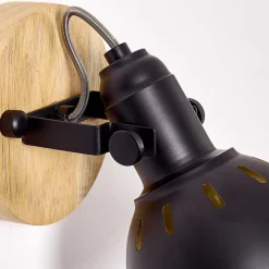 Applique Murale Tina Bois Fonce, Noir, 1 Lumiere