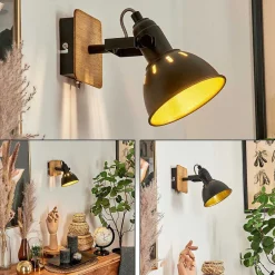 Applique Murale Tina Chrome, Ecru, Noir, 1 Lumiere