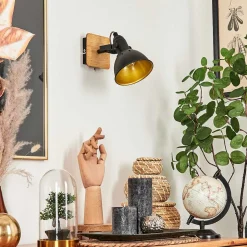 Applique Murale Tina Chrome, Ecru, Noir, 1 Lumiere