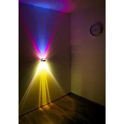 Applique Murale Top-Light Pukwall Led Noir, 2 Lumieres