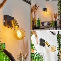 Applique Murale Tulla Noir, 1 Lumiere