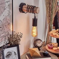 Applique Murale Yaak Ecru, Noir, 1 Lumiere