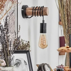 Applique Murale Yaak Ecru, Noir, 1 Lumiere