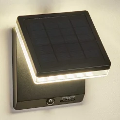 Applique Solaire Lonquimai Led Noir, 1 Lumiere, Detecteur De Mouvement