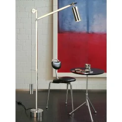 Bh 23 Tecnolumen Lampadaire Nickel Mat, 1 Lumiere