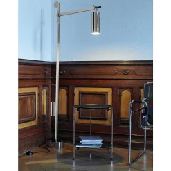 Bh 23 Tecnolumen Lampadaire Nickel Mat, 1 Lumiere