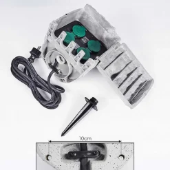 Bloc De Prises Électriques D'Exterieur Tinu Noir