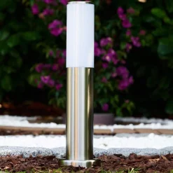 Borne D'Éclairage Caserta Acier Inoxydable, 1 Lumiere