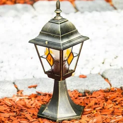 Borne Lumineuse Antibes Brun Dore, 1 Lumiere