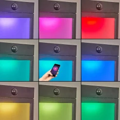 Borne Lumineuse Begg Led Noir, 1 Lumiere, Detecteur De Mouvement, Changeur De Couleurs