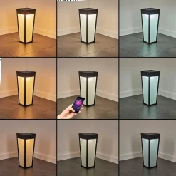 Borne Lumineuse Begg Led Noir, 1 Lumiere, Detecteur De Mouvement, Changeur De Couleurs