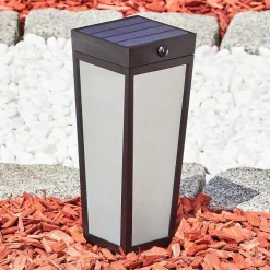 Borne Lumineuse Begg Led Noir, 1 Lumiere, Detecteur De Mouvement, Changeur De Couleurs