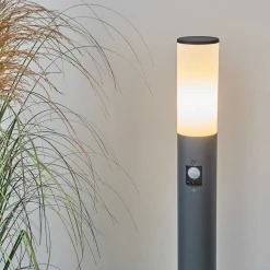 Borne Lumineuse Caserta Anthracite, 1 Lumiere, Detecteur De Mouvement