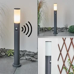 Borne Lumineuse Caserta Anthracite, 1 Lumiere, Detecteur De Mouvement