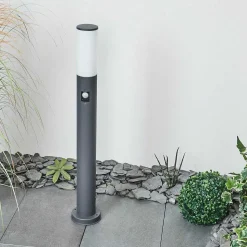 Borne Lumineuse Caserta Anthracite, 1 Lumiere, Detecteur De Mouvement