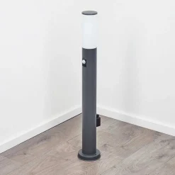Borne Lumineuse Caserta Anthracite, 1 Lumiere, Detecteur De Mouvement